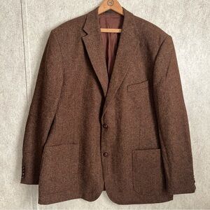 Westbury Tweed Brown Men's Blazer with Elbow Patch Pure New Wool size 60